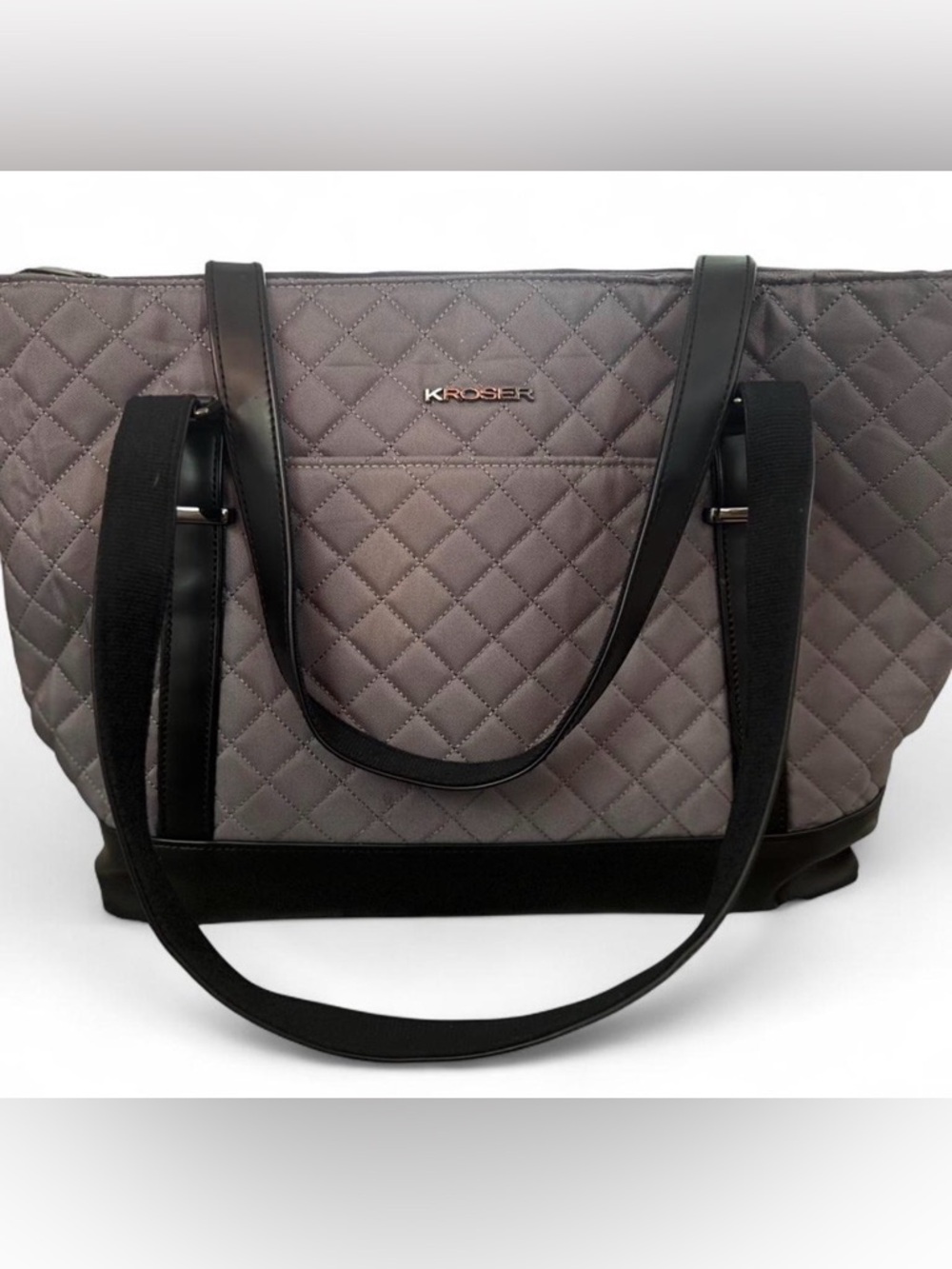 KROSER Grey Laptop Briefcase Work Tote Fits 15.6” Computer Business Bag